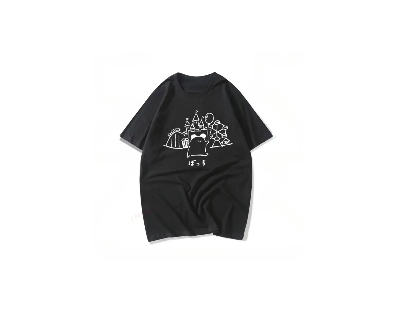 Siyah Komik Sloganı Im Late for Work Mizah Vintage Japonya Kanji Hiçbir Fikir Baskılı T Sh