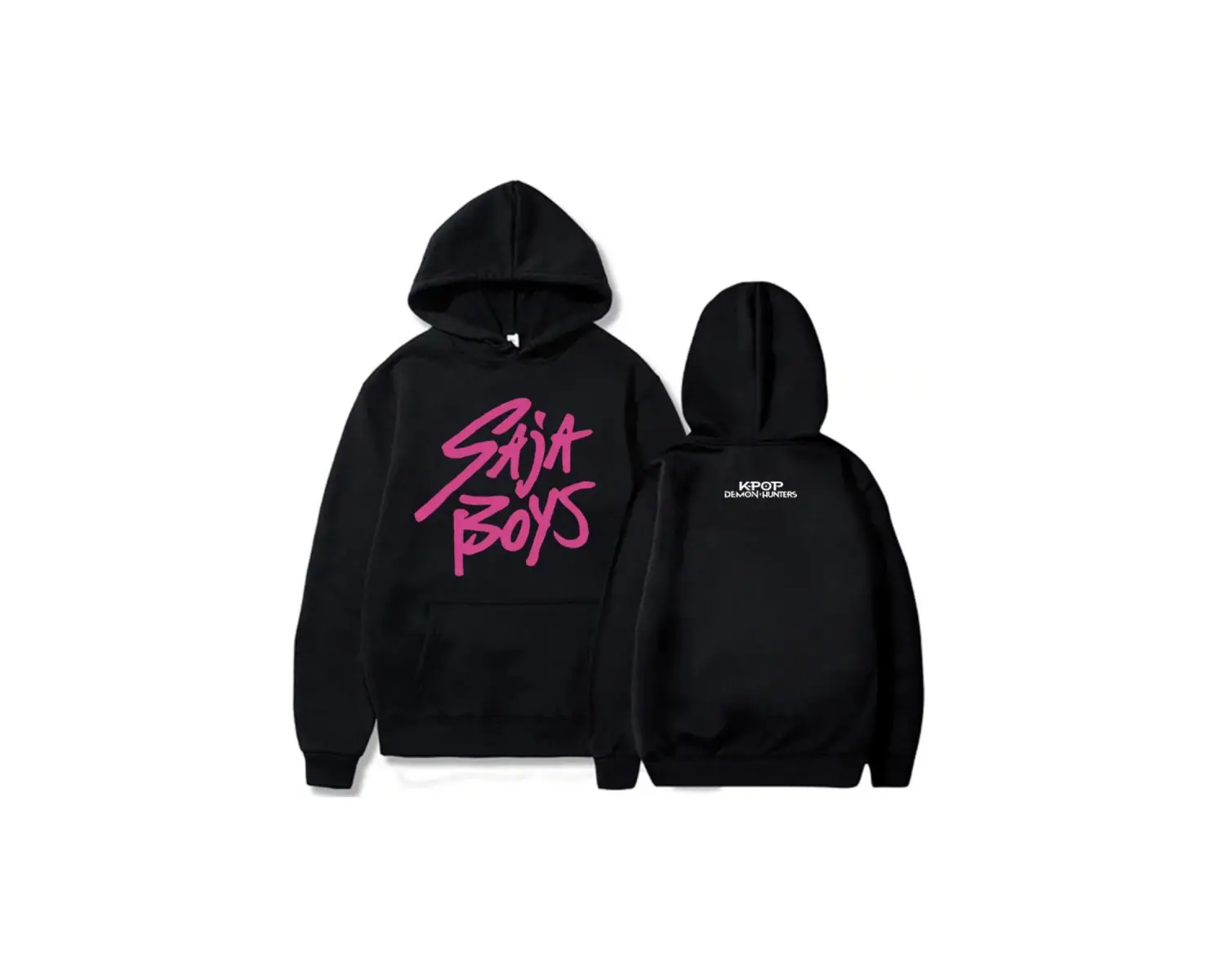 Siyah KPop Demon Hunters Saja Boys HoodieFilmu Rahat Ka