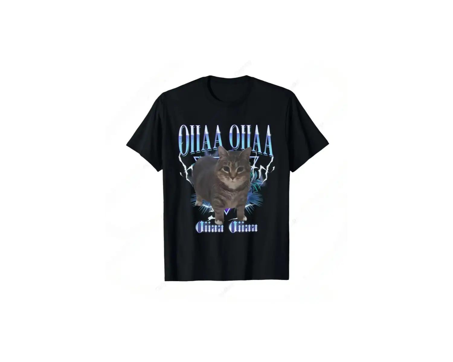 Siyah OIIAA OIIAA Komik Dönen Kedi Meme Mizah Kedi Beyinrot Komik Hakim Tee