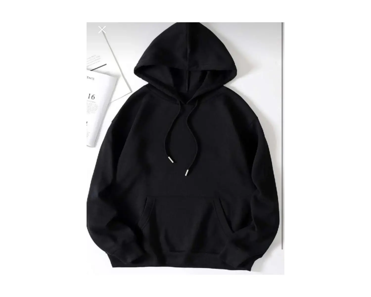 Siyah Oversize Güneş Baskılı Kapşonlu Kanguru Cepli Unisex Swetshirt