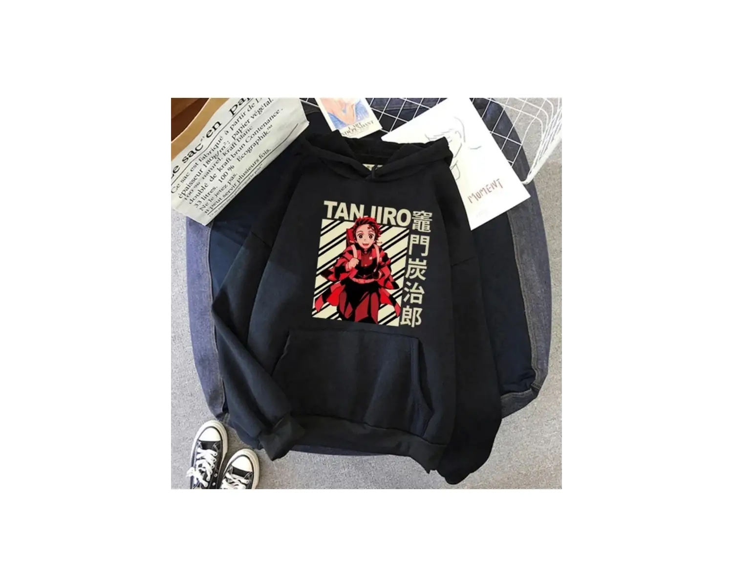 Siyah Sevimli Nezuko Anime baskı kadın şeytan Manga