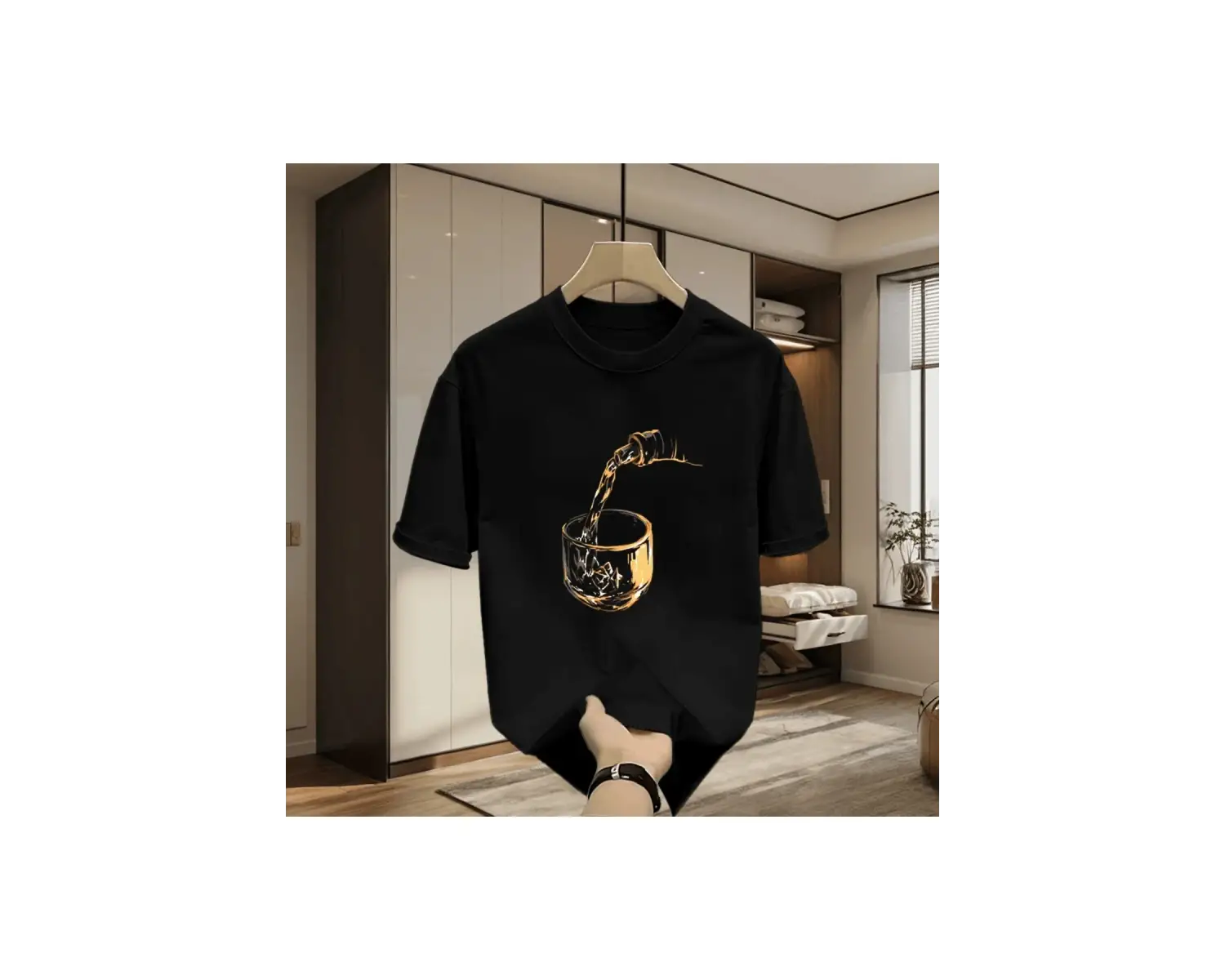 Siyah Süper Yakışıklı Saf Baskılı Ağır Trendy Marka Saf Baskılı Yaz