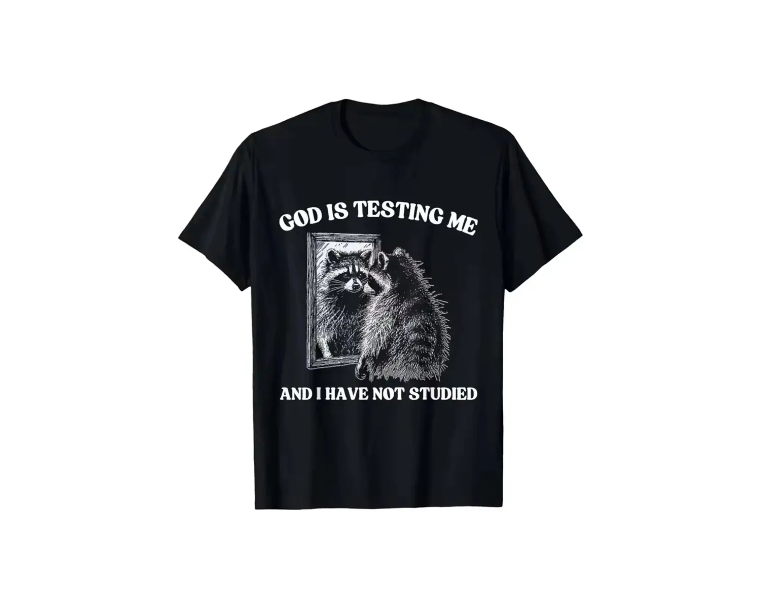 Siyah Tanrı Bana Test Ediyorum ve Çalışmıyorum Rakun Haikyuu Yuvarlak Yaka B