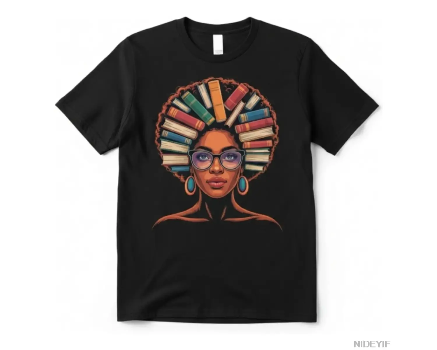 Siyah Tarih Ayı Öğretmen Kitapları Afro T-shirt Erkekler Kadınlar Için % 100% Pamuklu T Shirt