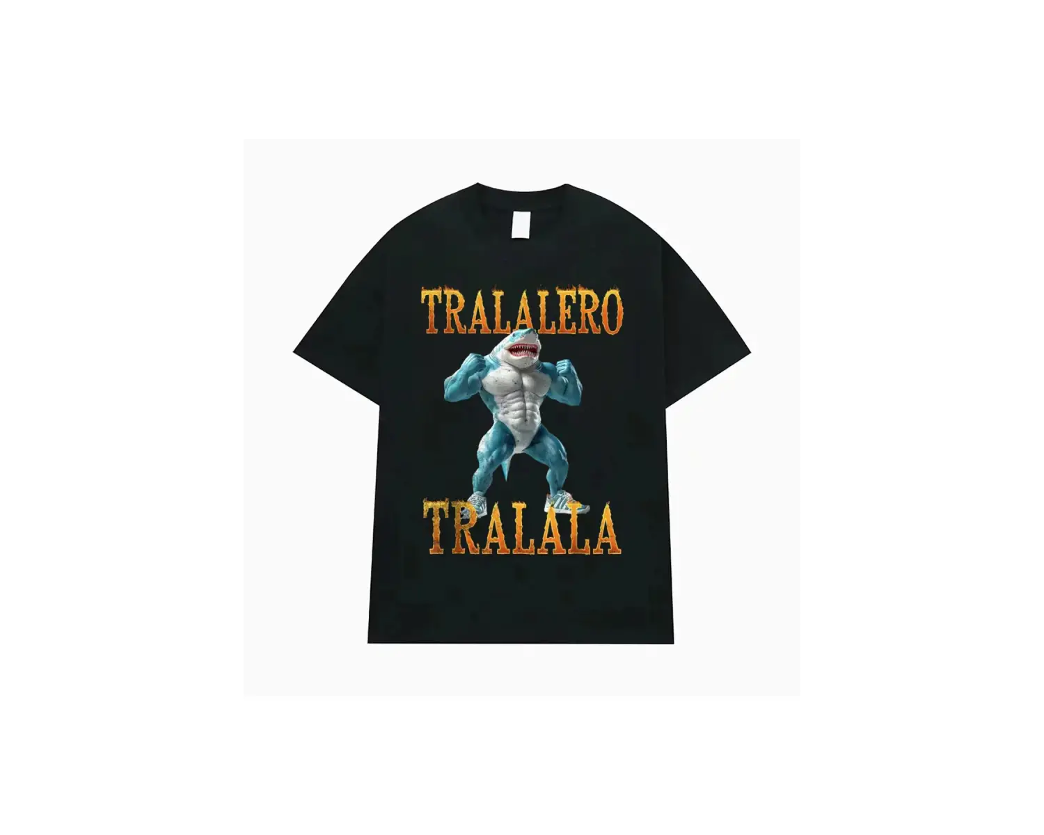 Siyah Tralalero Tralala Komik Köpekbalığı Meme Hediyeler Gotik Vintage T-s