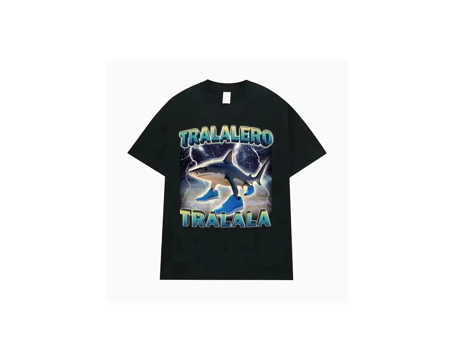 Siyah Tralalero Tralala Komik Köpekbalığı Meme Hediyeler Gotik Vintage T-s