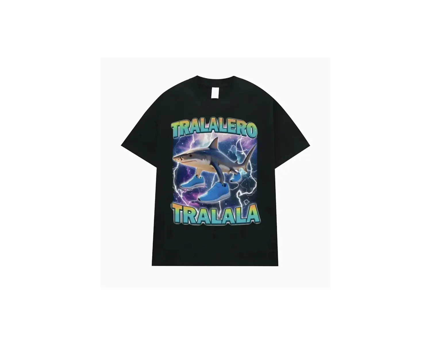Siyah Tralalero Tralala Komik Köpekbalığı Meme Hediyeler Gotik Vintage T-s