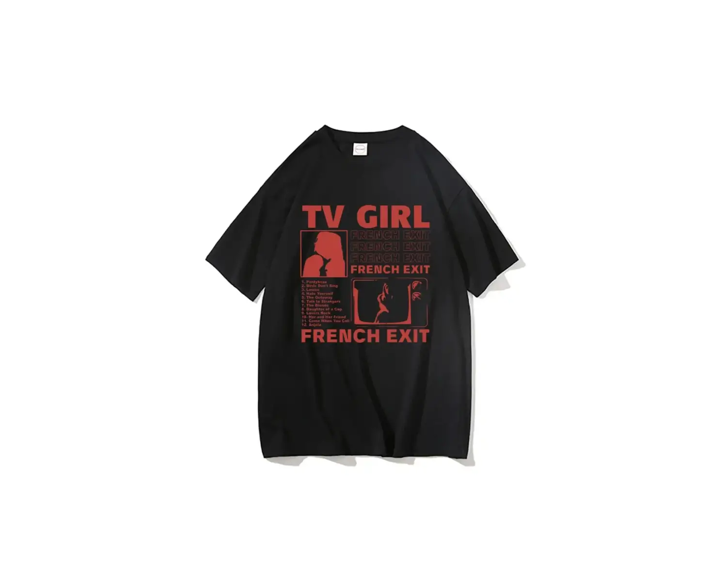 Siyah TV Tshirt Unisex Fransız Çıkış Albümü Hediye Indie Müzik Fan Tee Severler Rock Ba