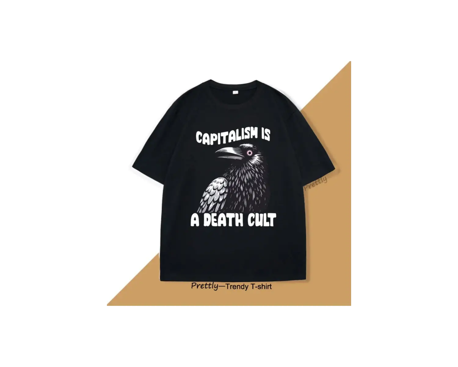 Siyah Vintage Kapitalizm Bir Ölüm Kült Grafik lar için Kısa