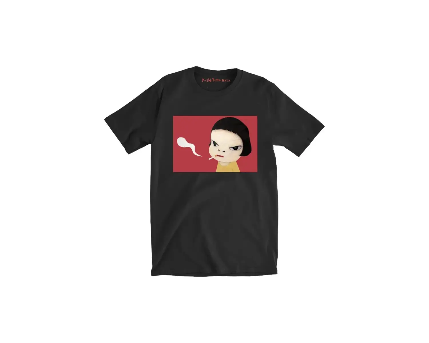 Siyah Yoshitomo Nara Gitar Yaz T Yeni Tees an Ücre