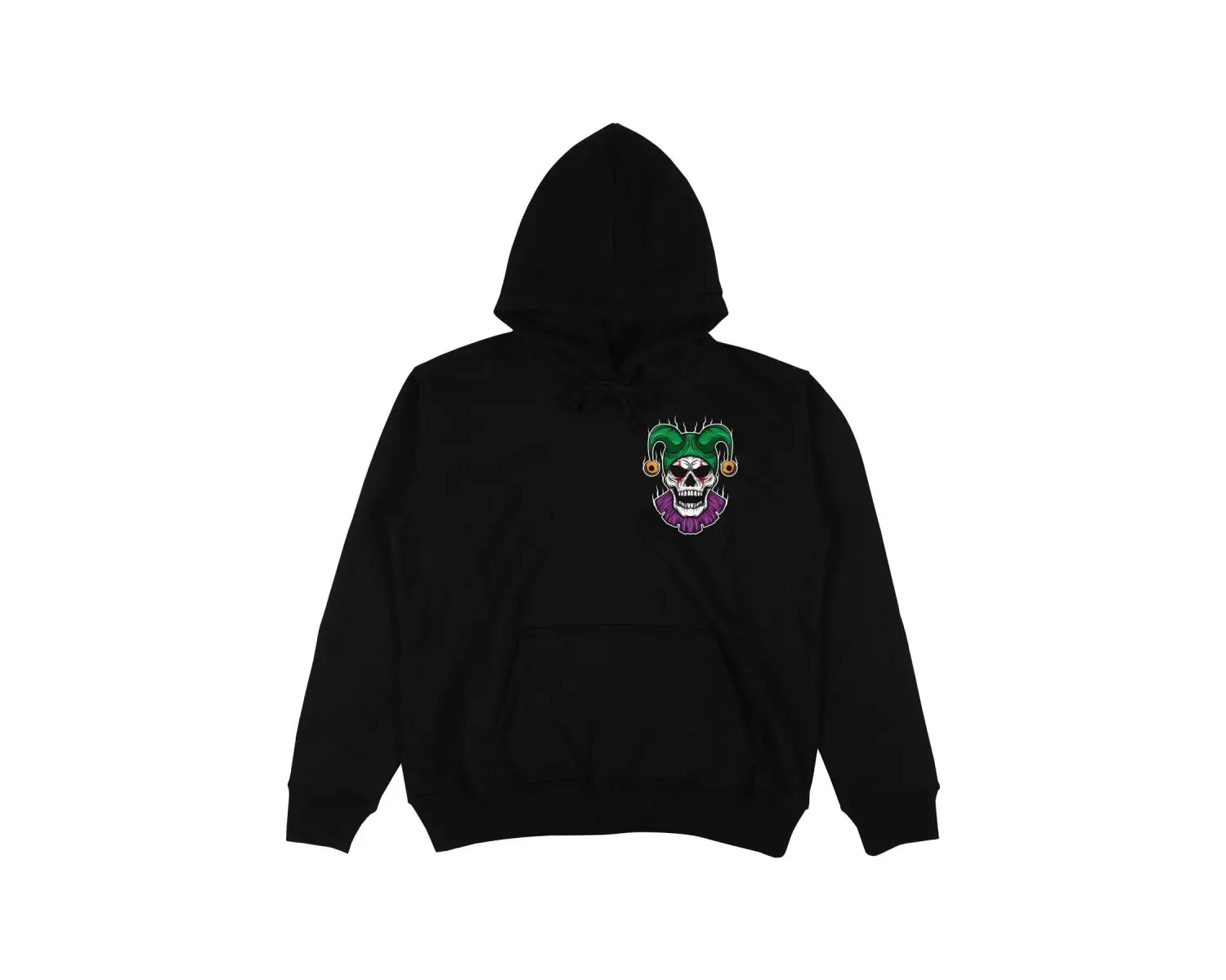 Skull Joker Siyah Oversize Unisex Kapüşonlu Sweatshirt Hoodie