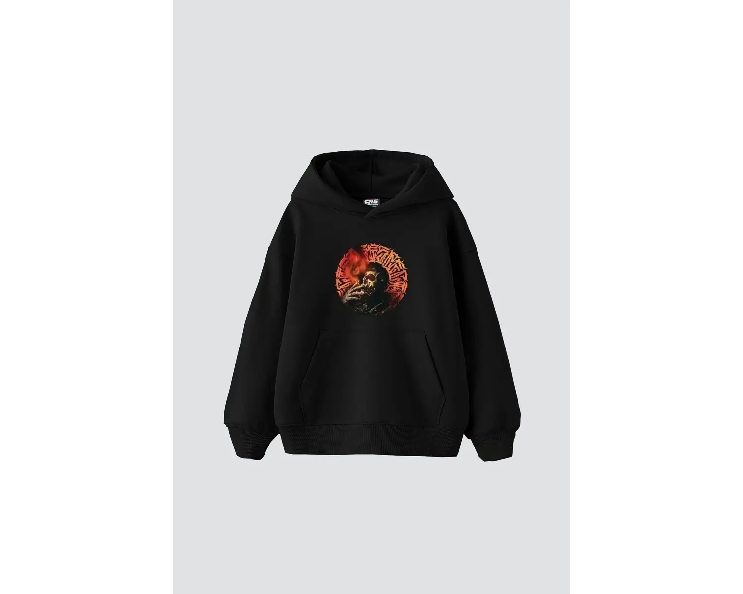 Skull Man Smoke Baskılı Oversize Unisex Premium Beyaz