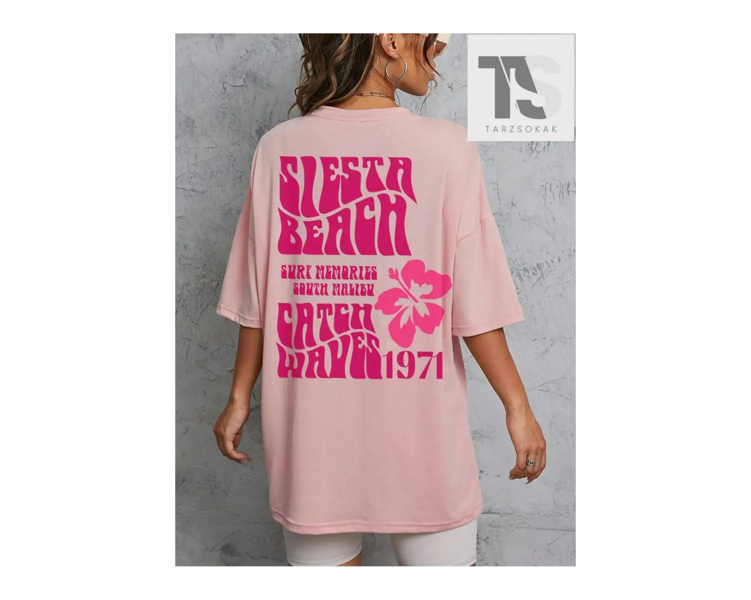 Slayr Dudak ve Slogan Grafikli Düşük Omuz Tişörtü