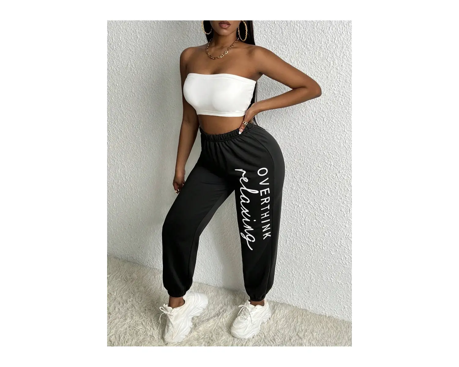 Slayr Letter Graphic Elastic Waist 4 Mevsim Eşofman