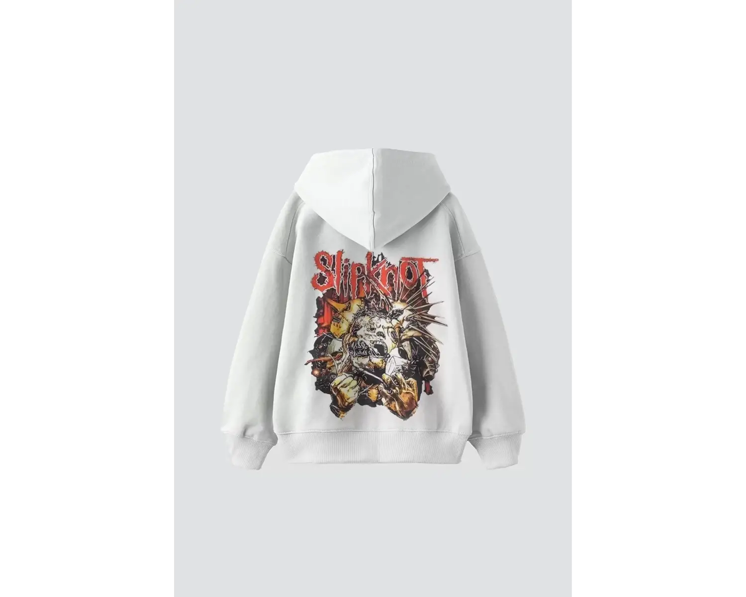 Slipknot Sırt Baskılı Beyaz Oversize Unisex