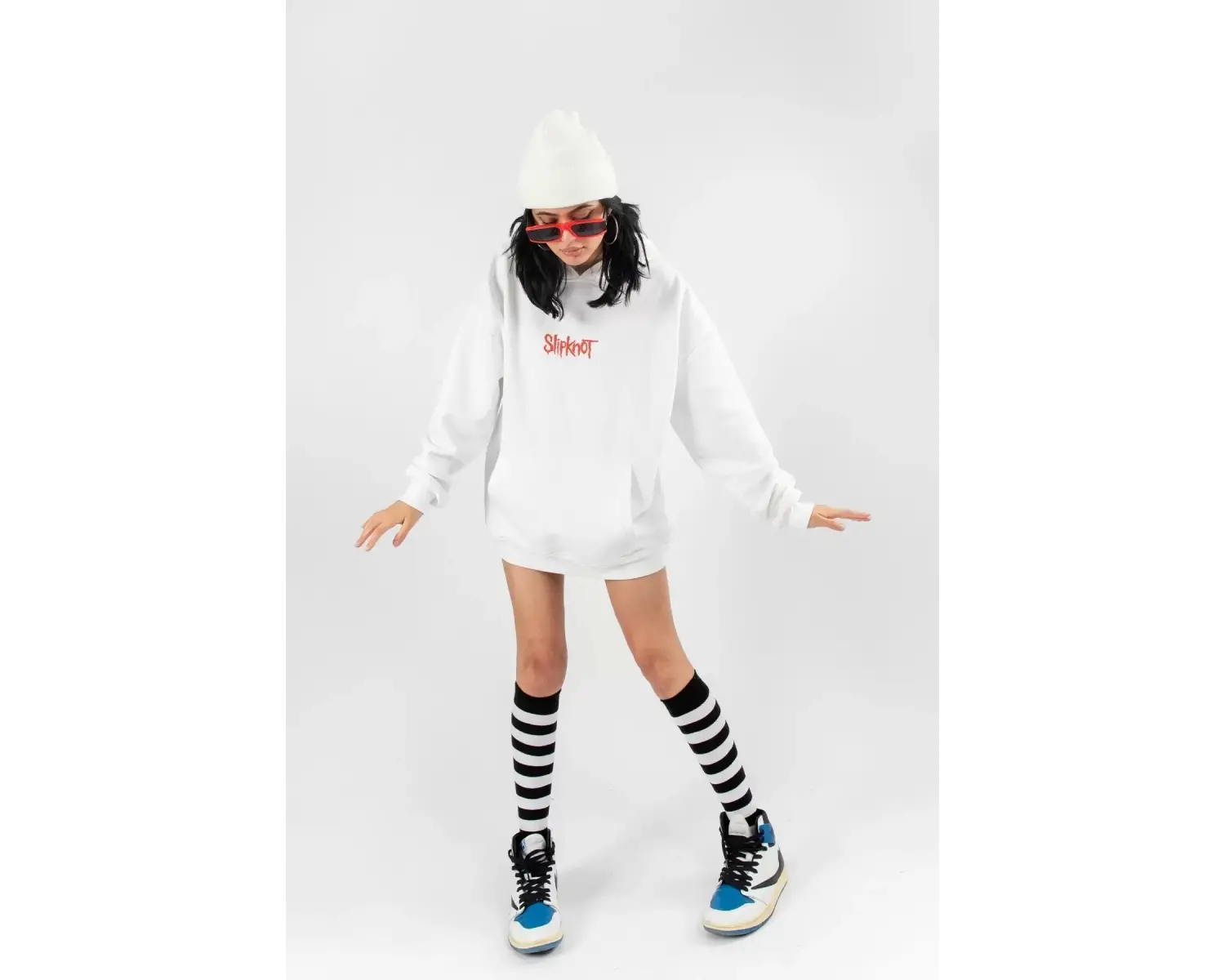 Slipknot Sırt Baskılı Beyaz Oversize Unisex