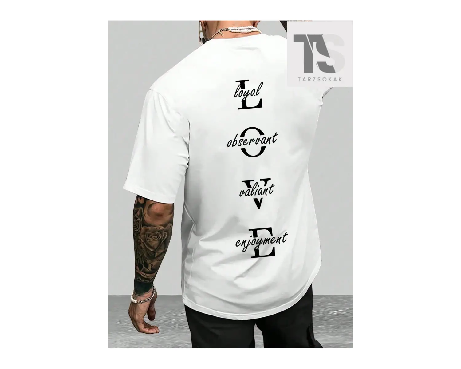 Slogan Baskılı Kısa Kollu Erkek Tişört