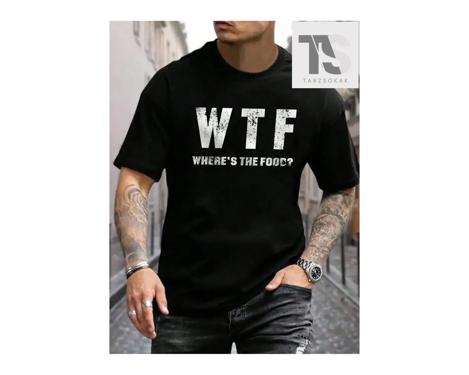 Slogan Baskılı Kısa Kollu Erkek Tişört