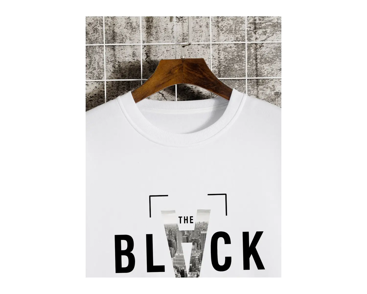 Slogan & Building Print Pullover Beyaz