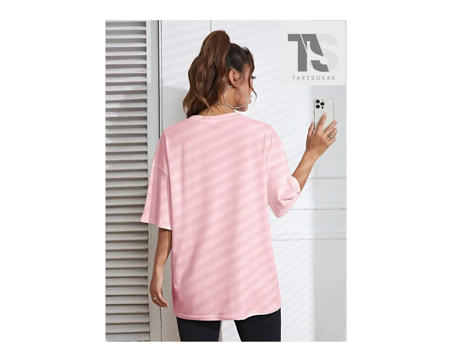 Slogan Grafikli Düşük Omuzlu Tişört