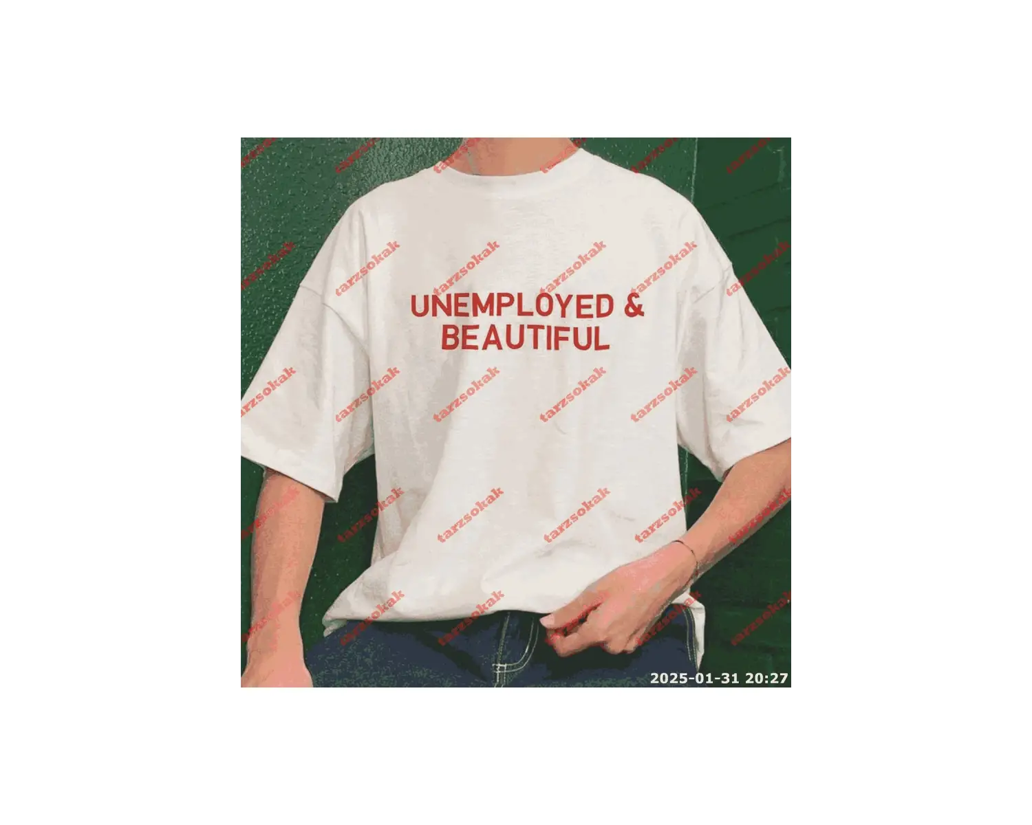 Slogan Unisex Yazılı Oversize Tshirt TWGWBR11