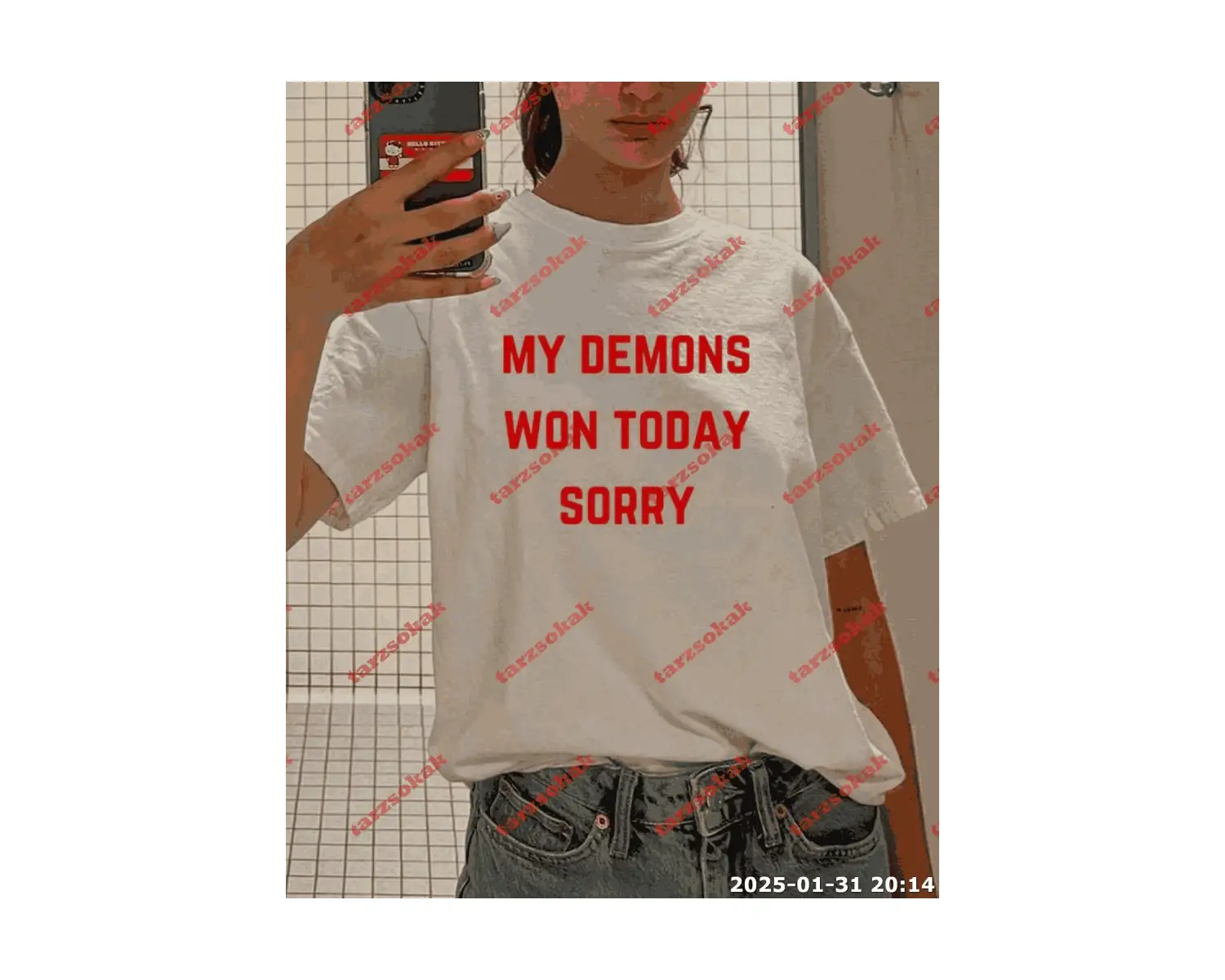 Slogan Unisex Yazılı Oversize Tshirt TWGWBR35