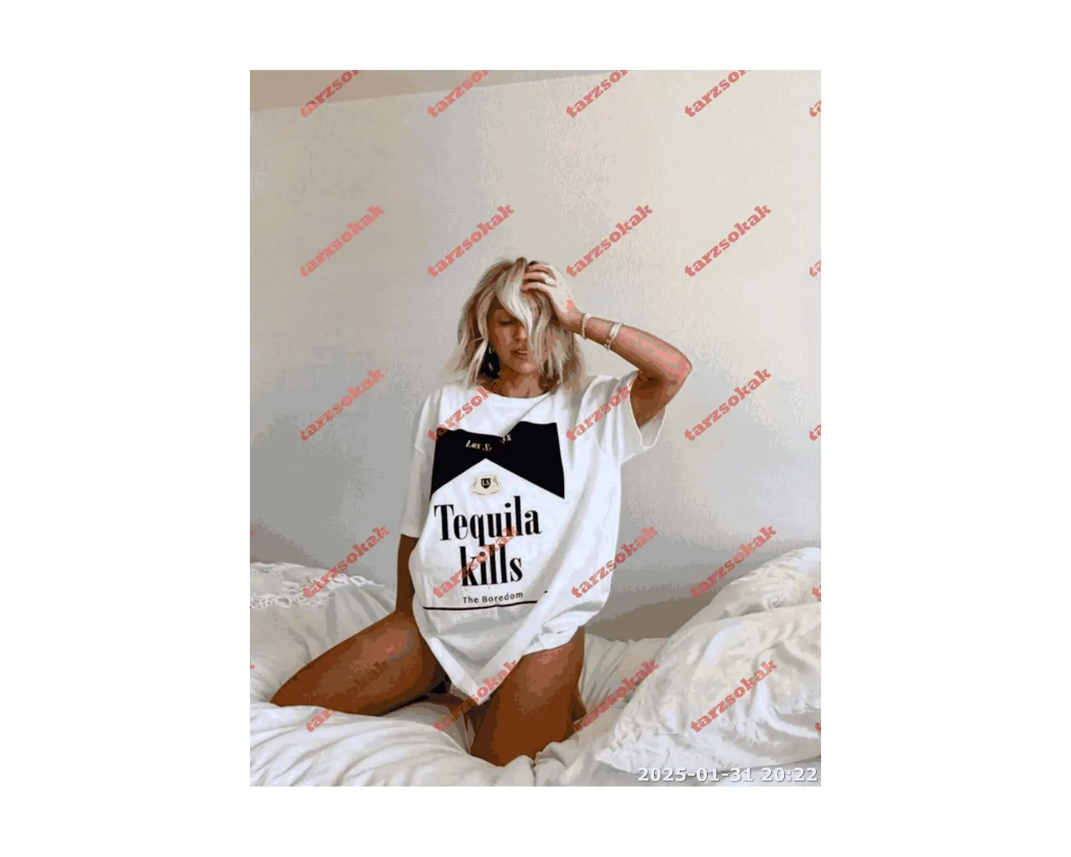 Slogan Unisex Yazılı Oversize Tshirt TWGWBR43