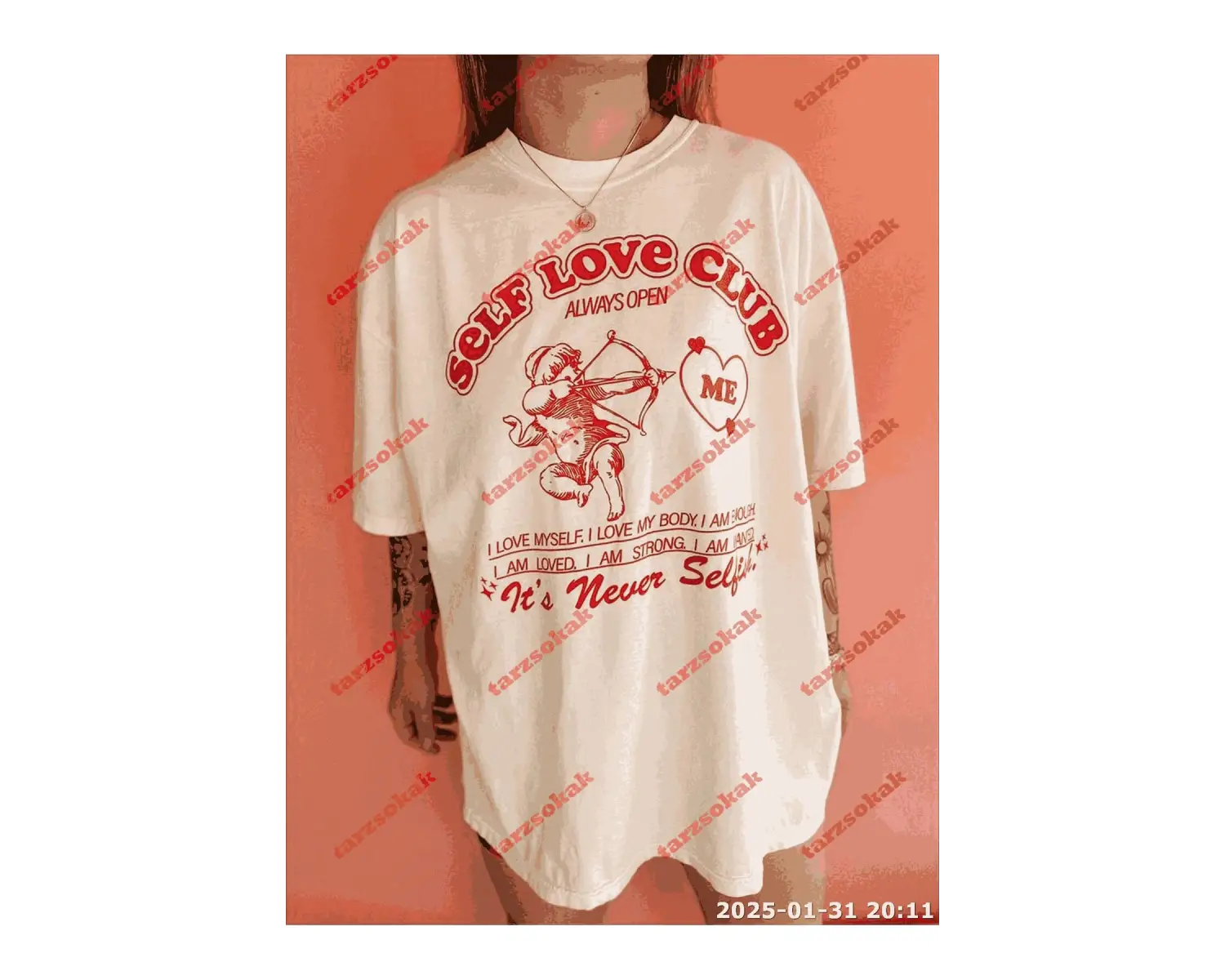 Slogan Unisex Yazılı Oversize Tshirt TWGWBR51