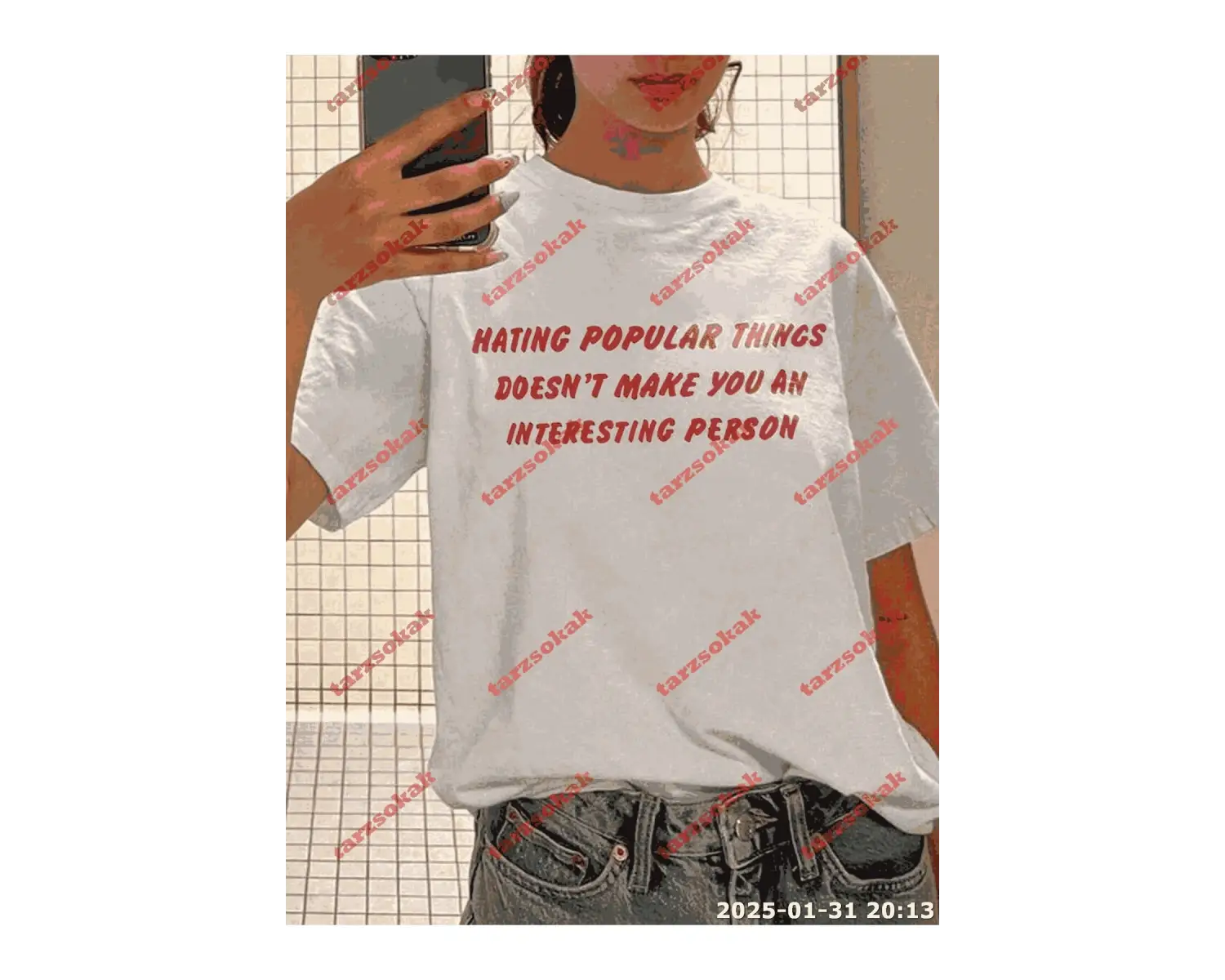 Slogan Unisex Yazılı Oversize Tshirt TWGWBR54