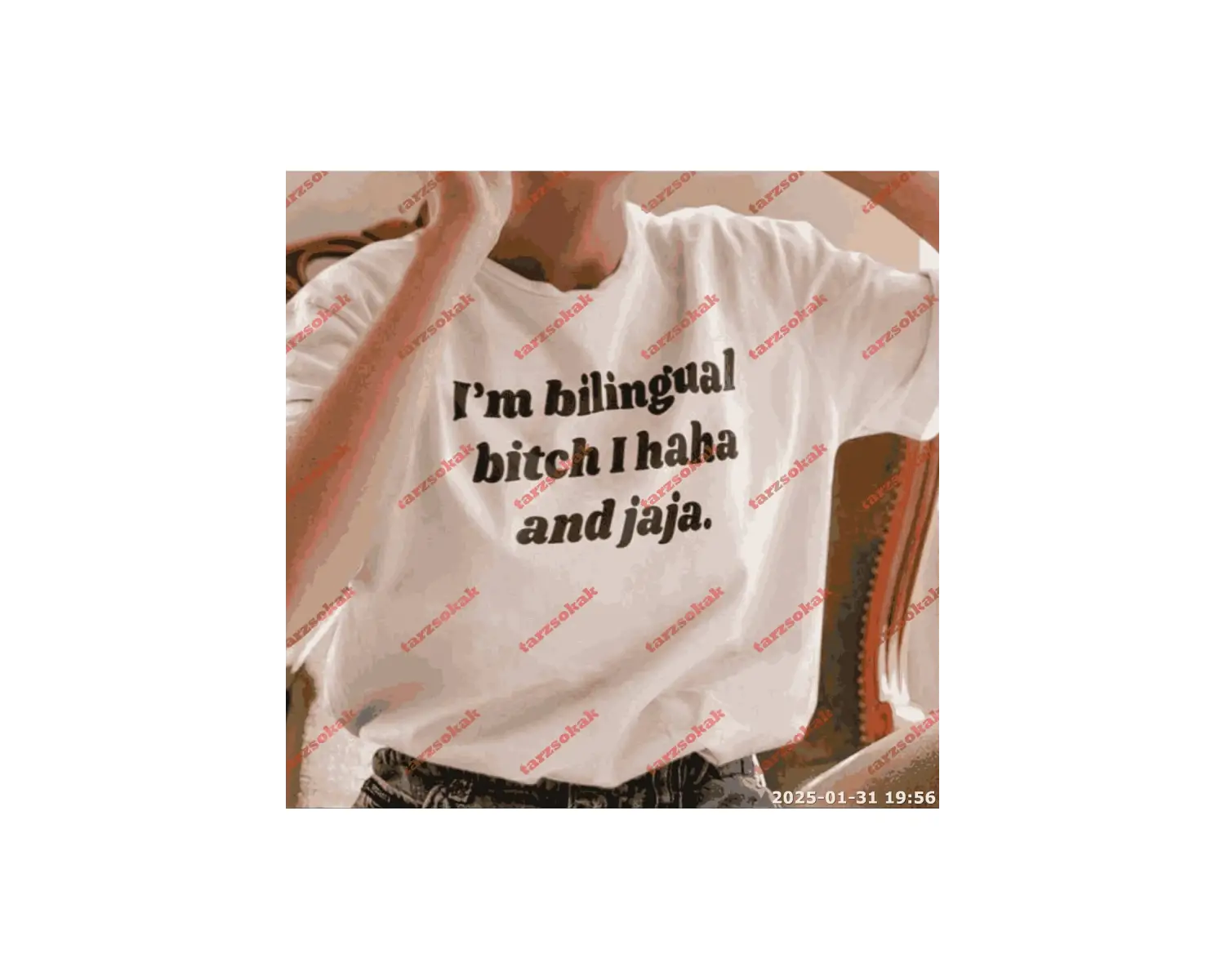 Slogan Unisex Yazılı Oversize Tshirt TWGWBR70