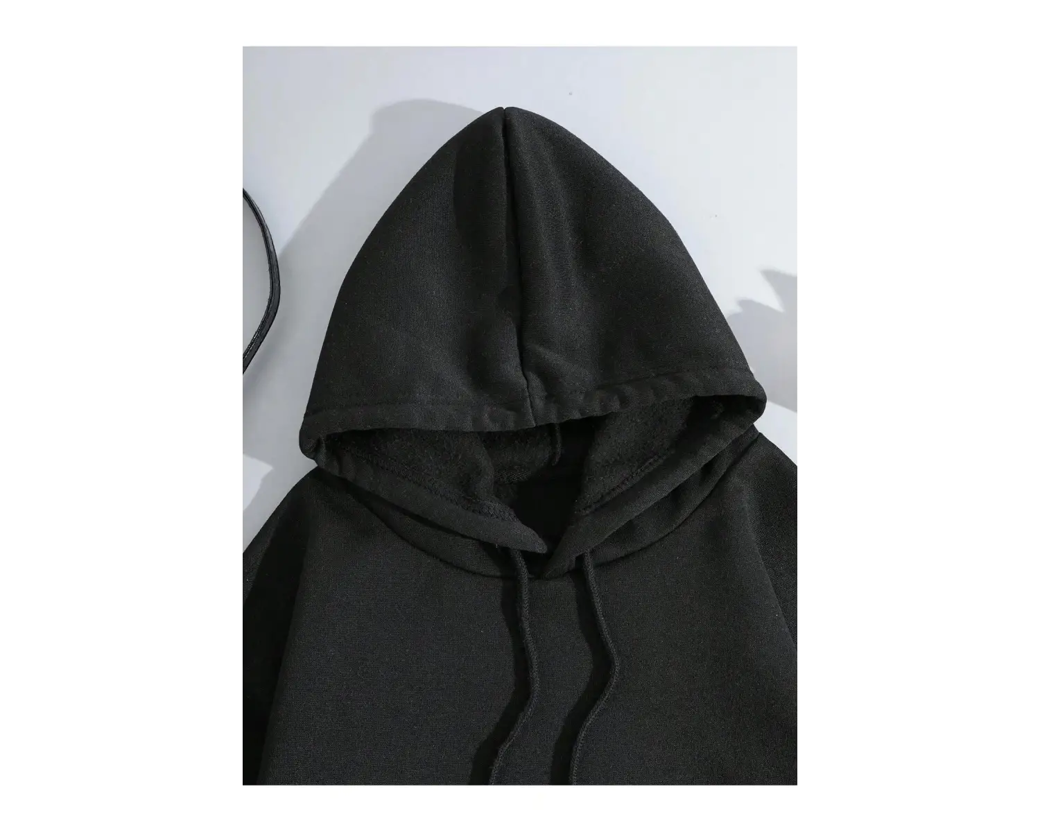 Sloganlı Grafik İpli Kapüşonlu Üst Gri