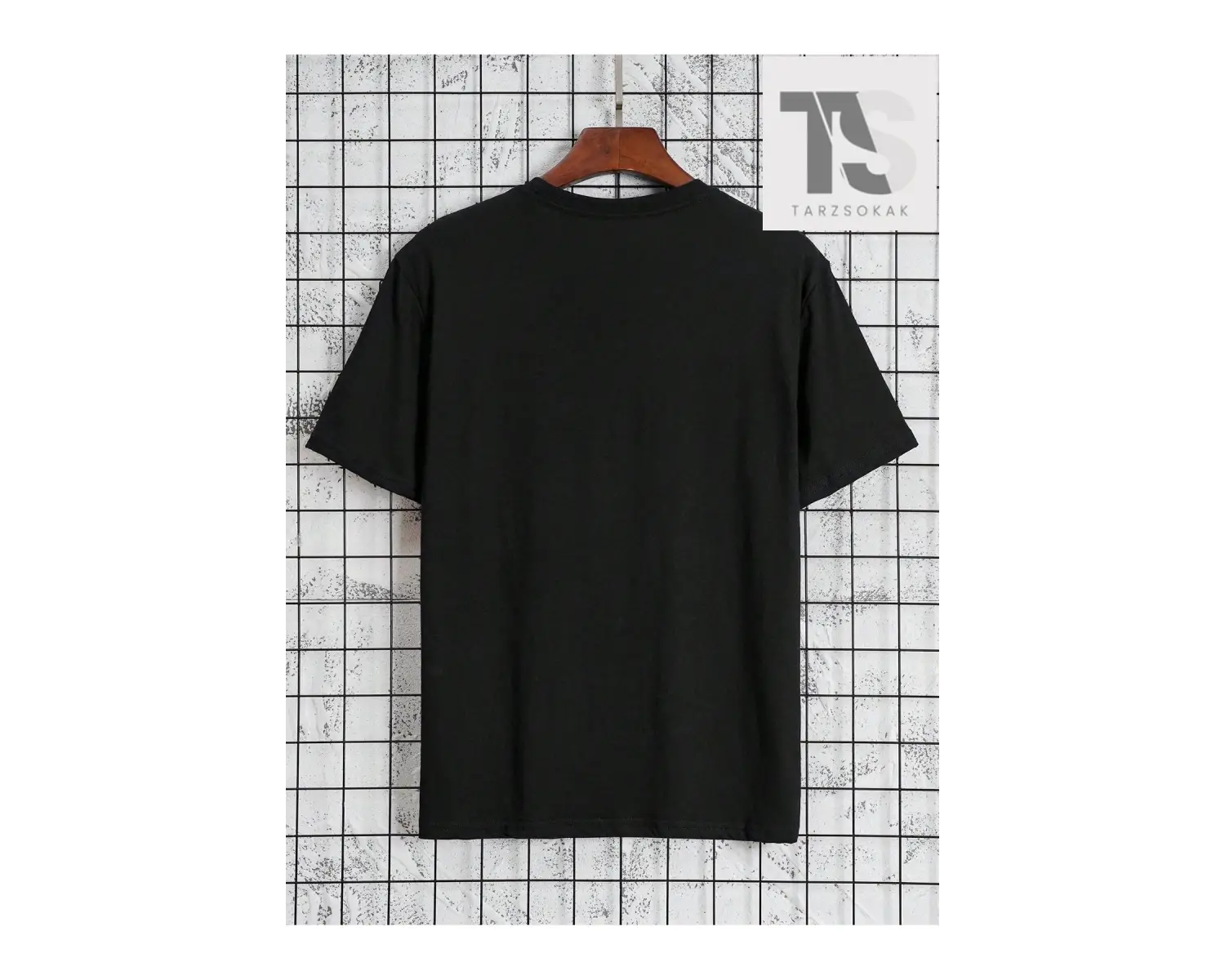 Sloganlı ve Kalpli Siyah Örme Bisiklet Yaka Kısa Kollu Erkek Tişört