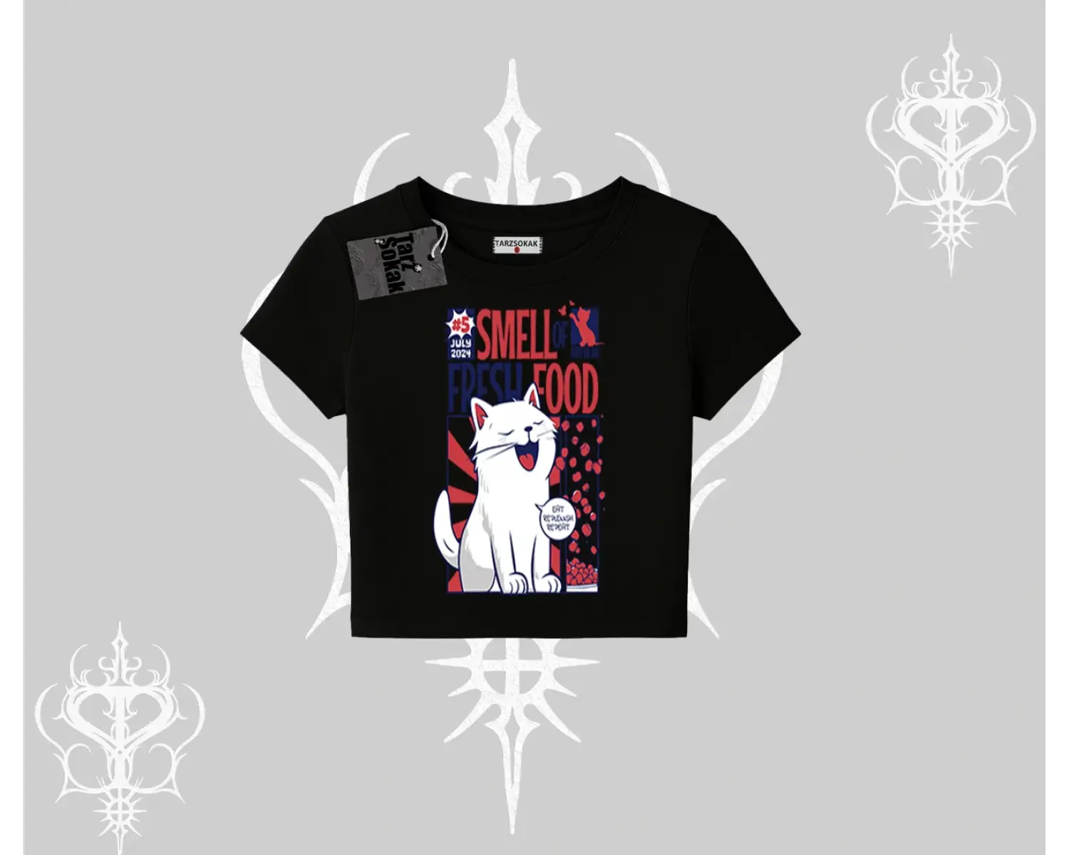 Smell of Fresh Food Kedi Baskılı Babby Tee Tshirt