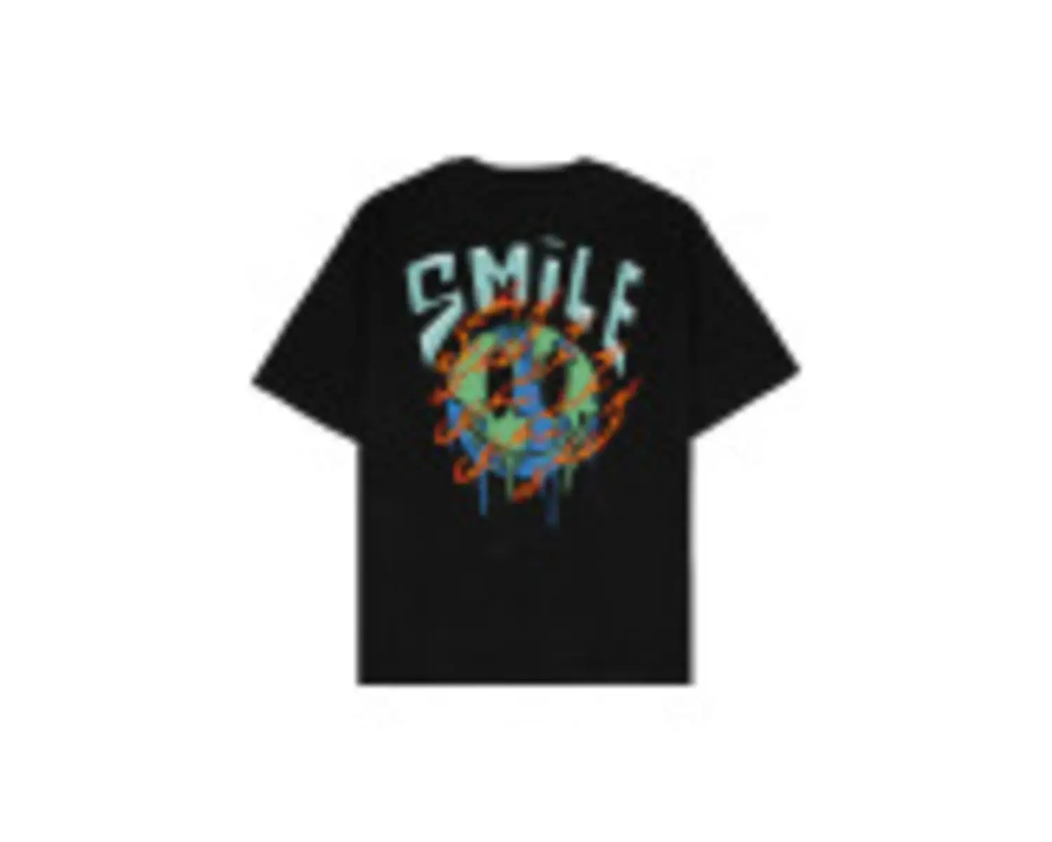 Smile Siyah Oversize Unisex T-shirt