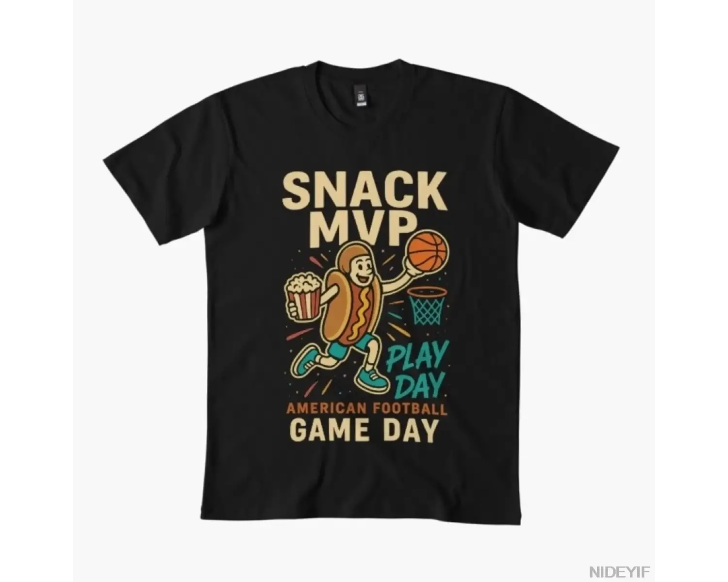 SNACK MVP Erkek Kadın Tişörtü %100 Pamuklu Tişörtler Kısa Kollu Üstler 1212-3