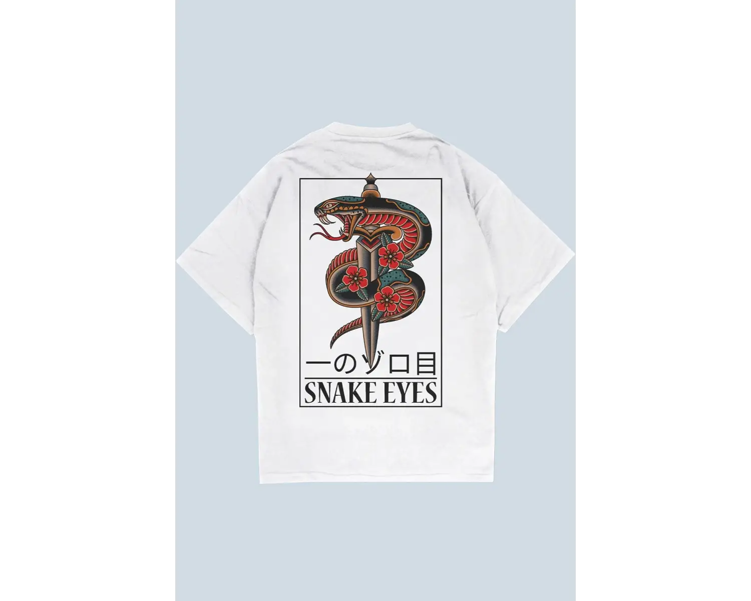 Snake Eyes Beyaz Oversize Unisex T-shirt