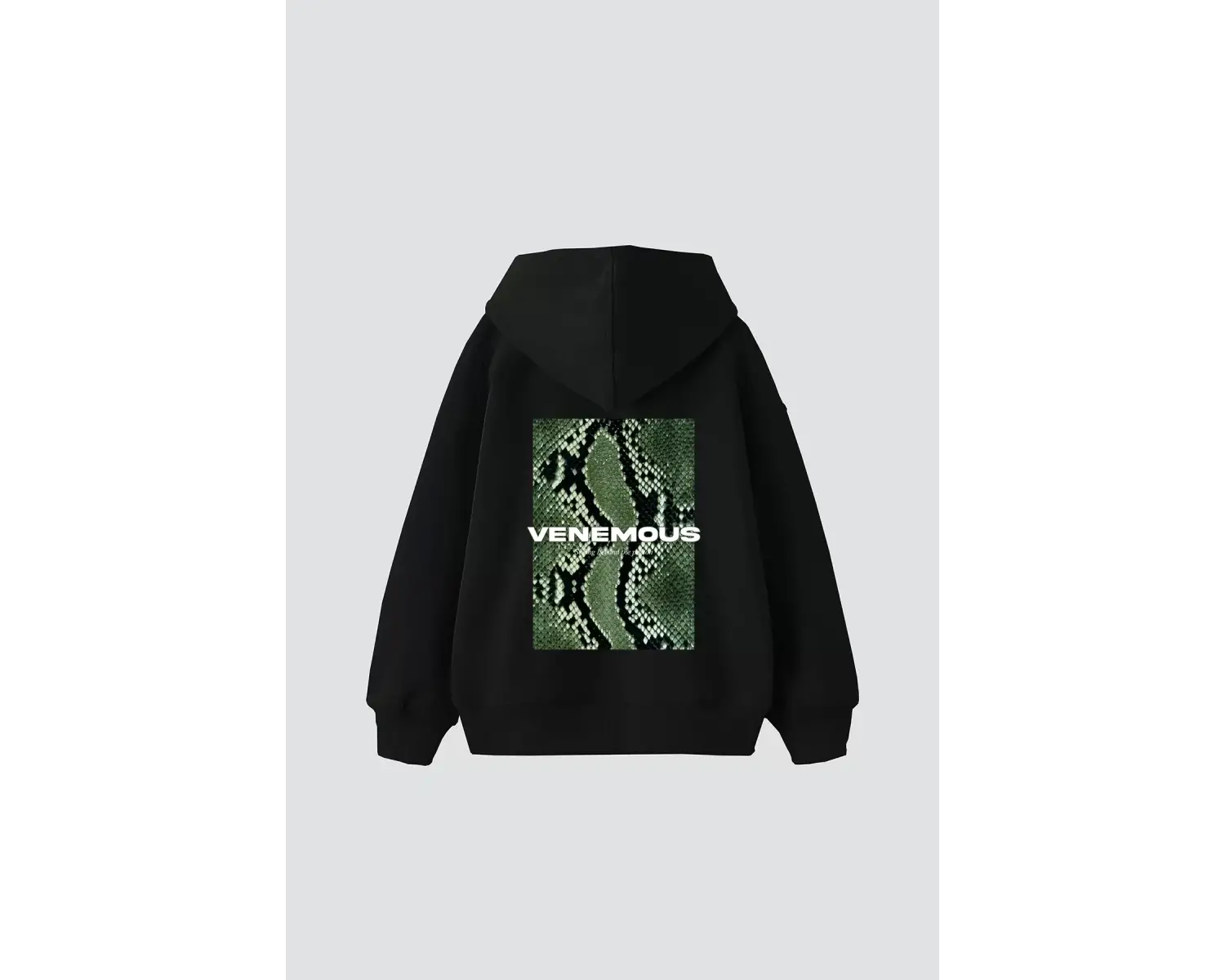 Snake Venomous Baskılı Oversize Unisex Premium Siyah