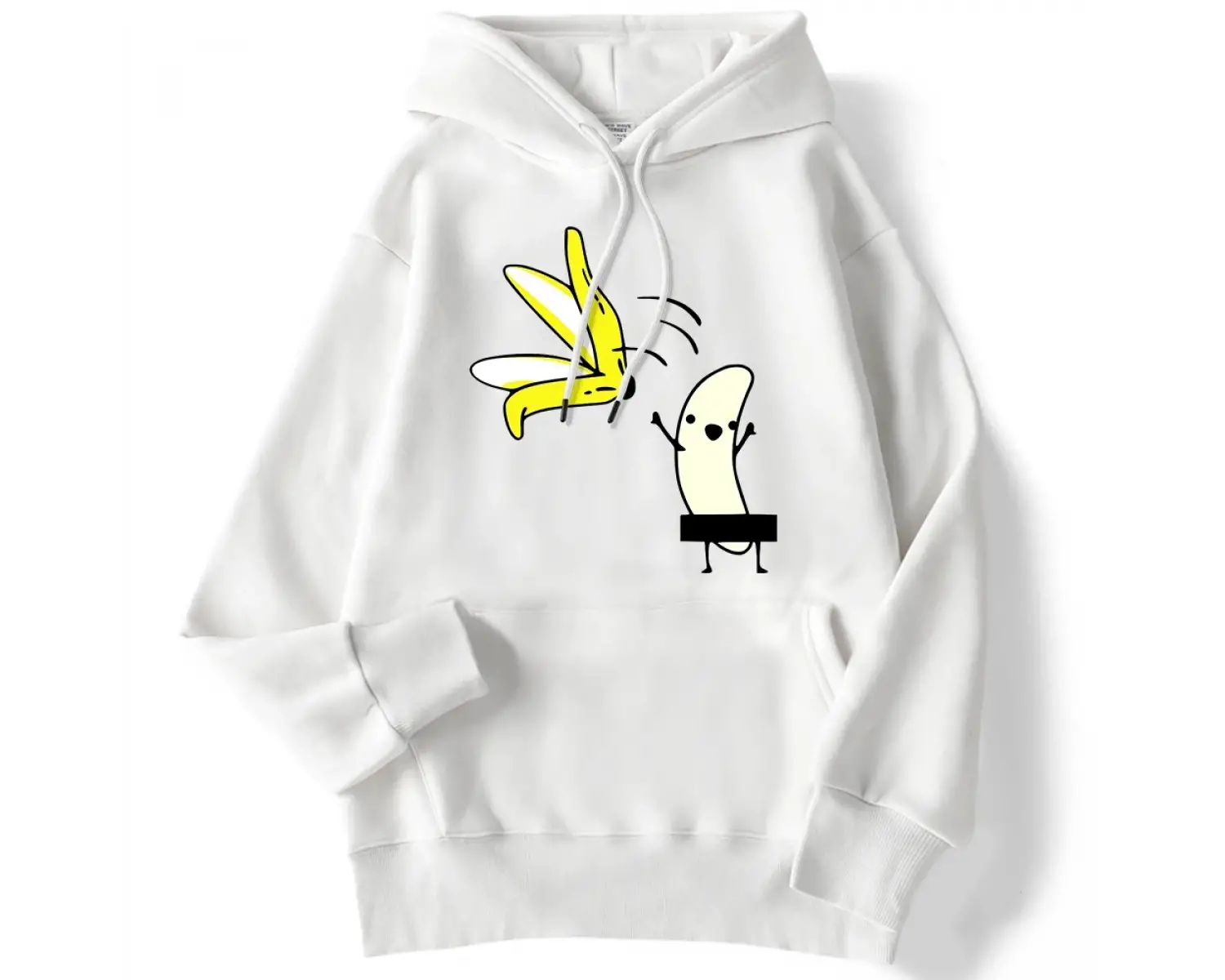 Sokak Bayanlar Kapüşonlular Muz Kabuğu Çıkaralım Komik Baskı Giyim Rahat Sıcak Tişörtü Kadın