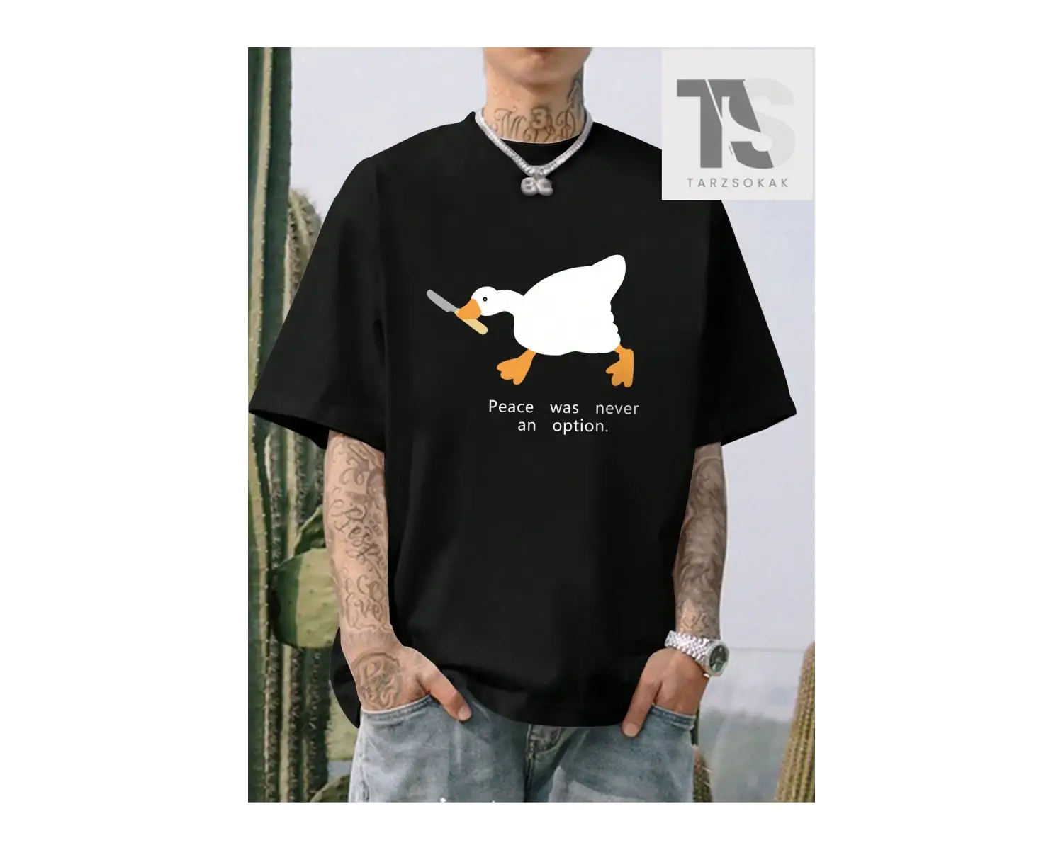 Sokak Hayatı Erkekler Mektup Karikatür Grafik Tee