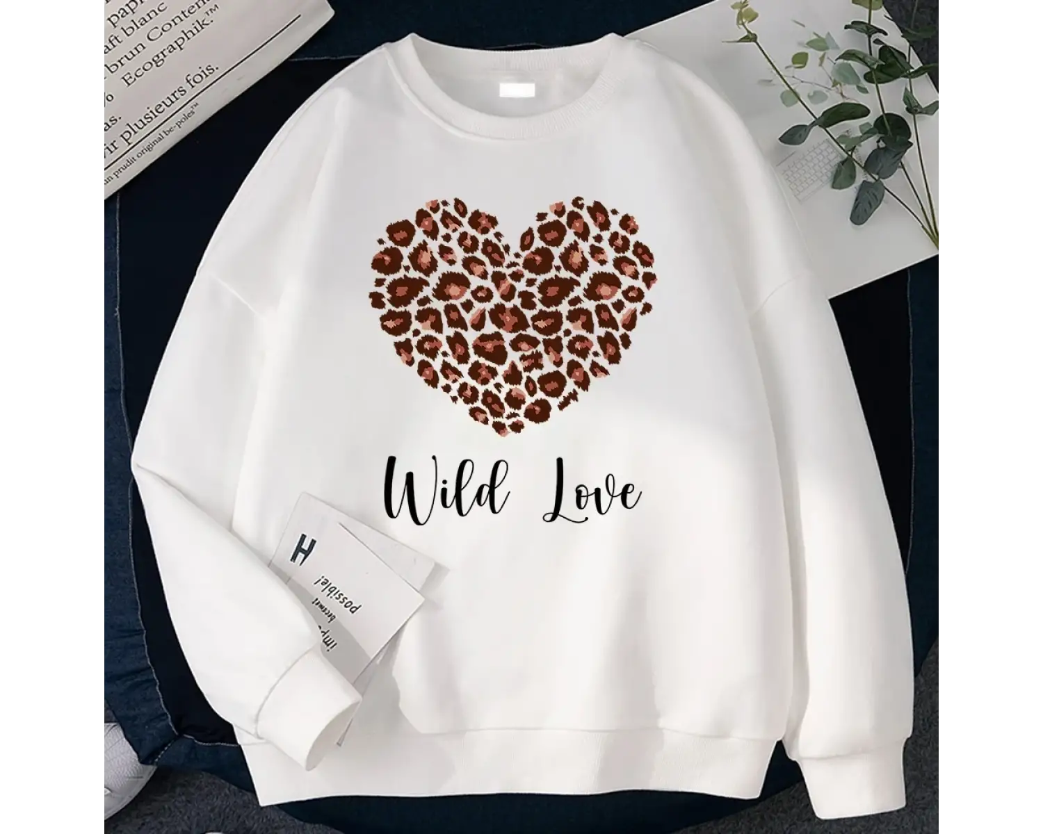 Sokak Kawaii Kadın Tişörtü Bu Görünüyor Vahşi Aşk Baskı Kapüşonlular Gevşek Bisiklet Yaka Kaz