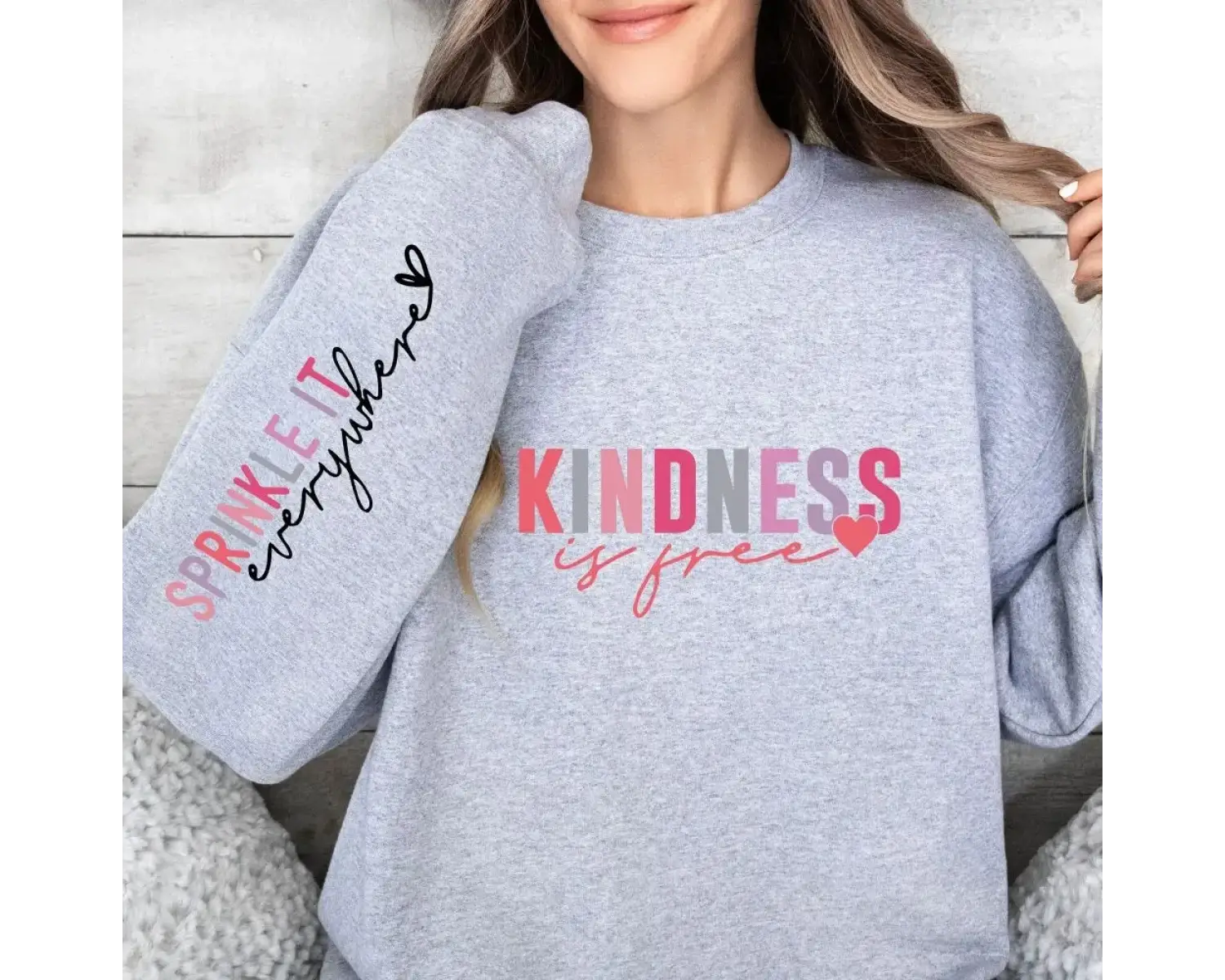 Sonbahar kış kadın Hoodie nezaket ücretsiz mektup baskılar kazak yumuşak nefes gevşek Pullove