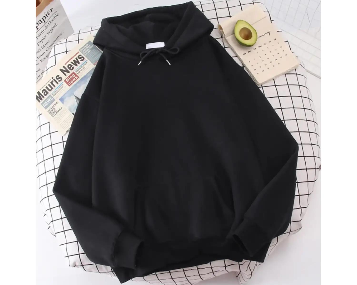 Sonbahar rahat kadın katı kapşonlu rahat streç tişörtü gevşek cep sıcak giysiler moda sokak k