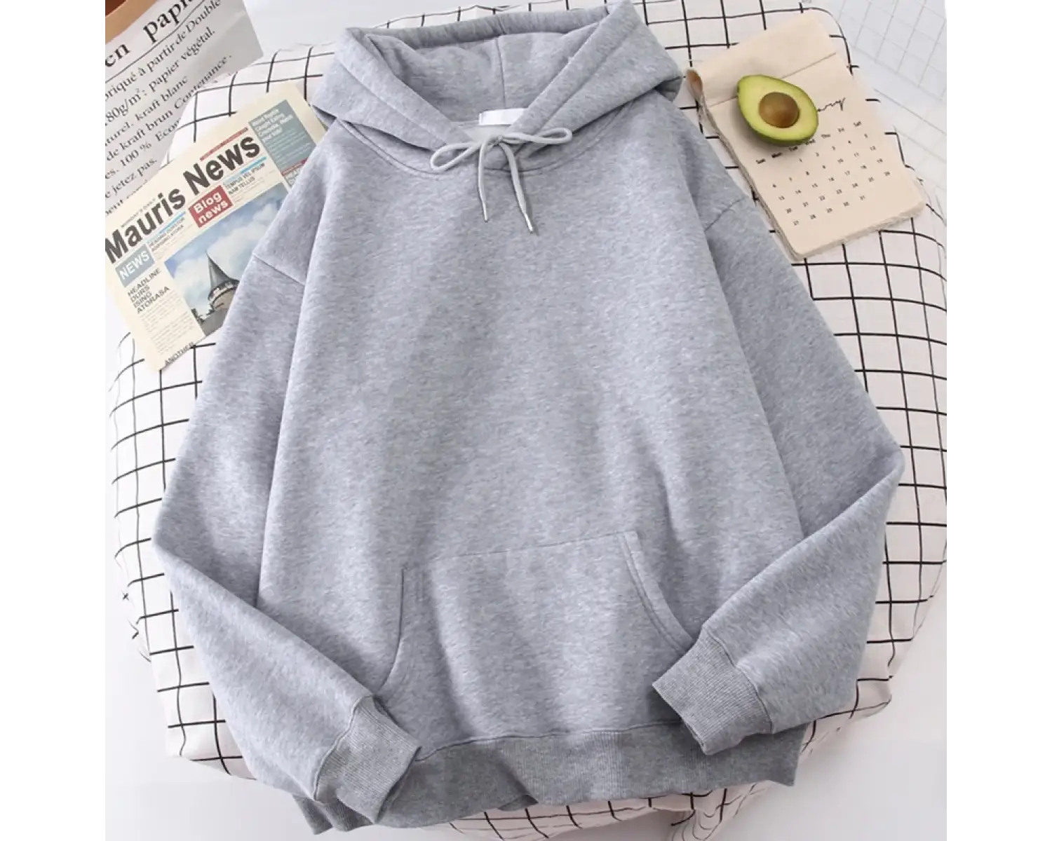 Sonbahar rahat kadın katı kapşonlu rahat streç tişörtü gevşek cep sıcak giysiler moda sokak k