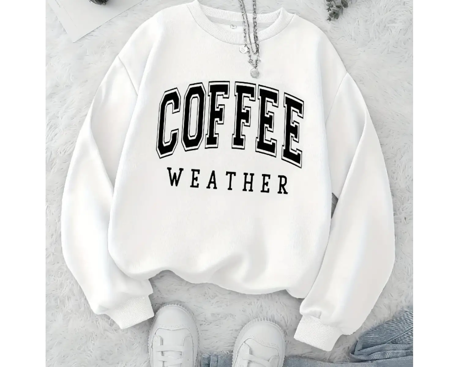 Sonbahar sıcak Womans tişörtü kahve hava mektubu baskılı Hoodies rahat Crewneck yumuşak kazak