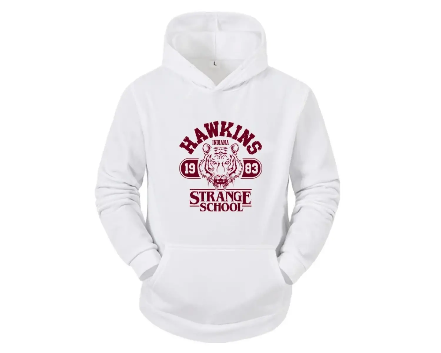 Sonbahar ve Kış Rahat Sokak Tişörtleri Erkekler ve Kadınlar için Hawkins Lisesi Indiana 1983