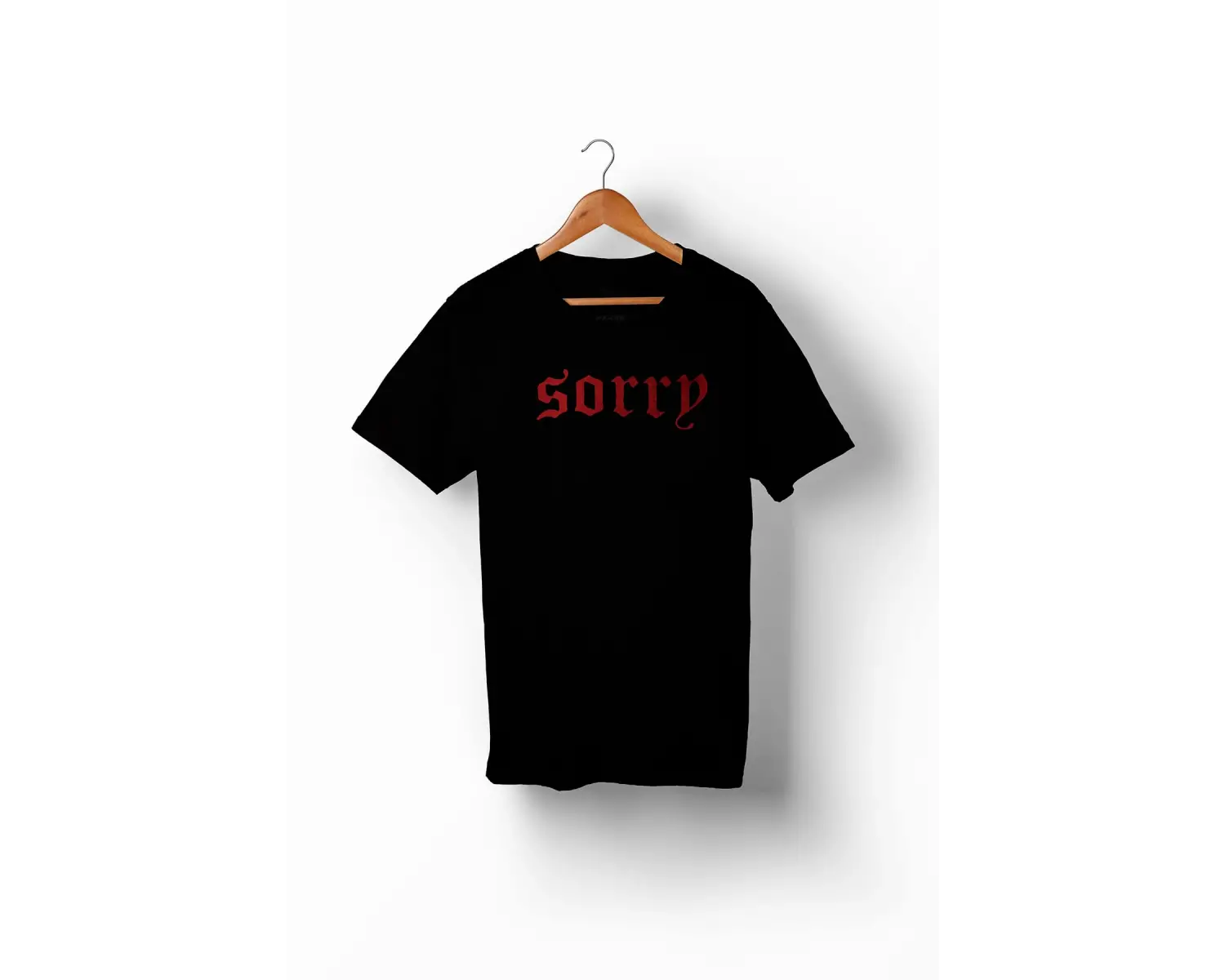 Sorry Baskılı Unisex Siyah T-shirt