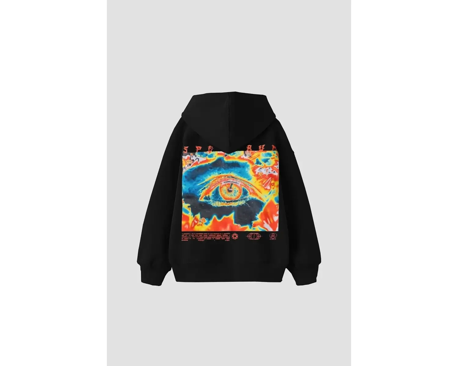 Spectrum Sırt Baskılı Oversize Unisex Siyah