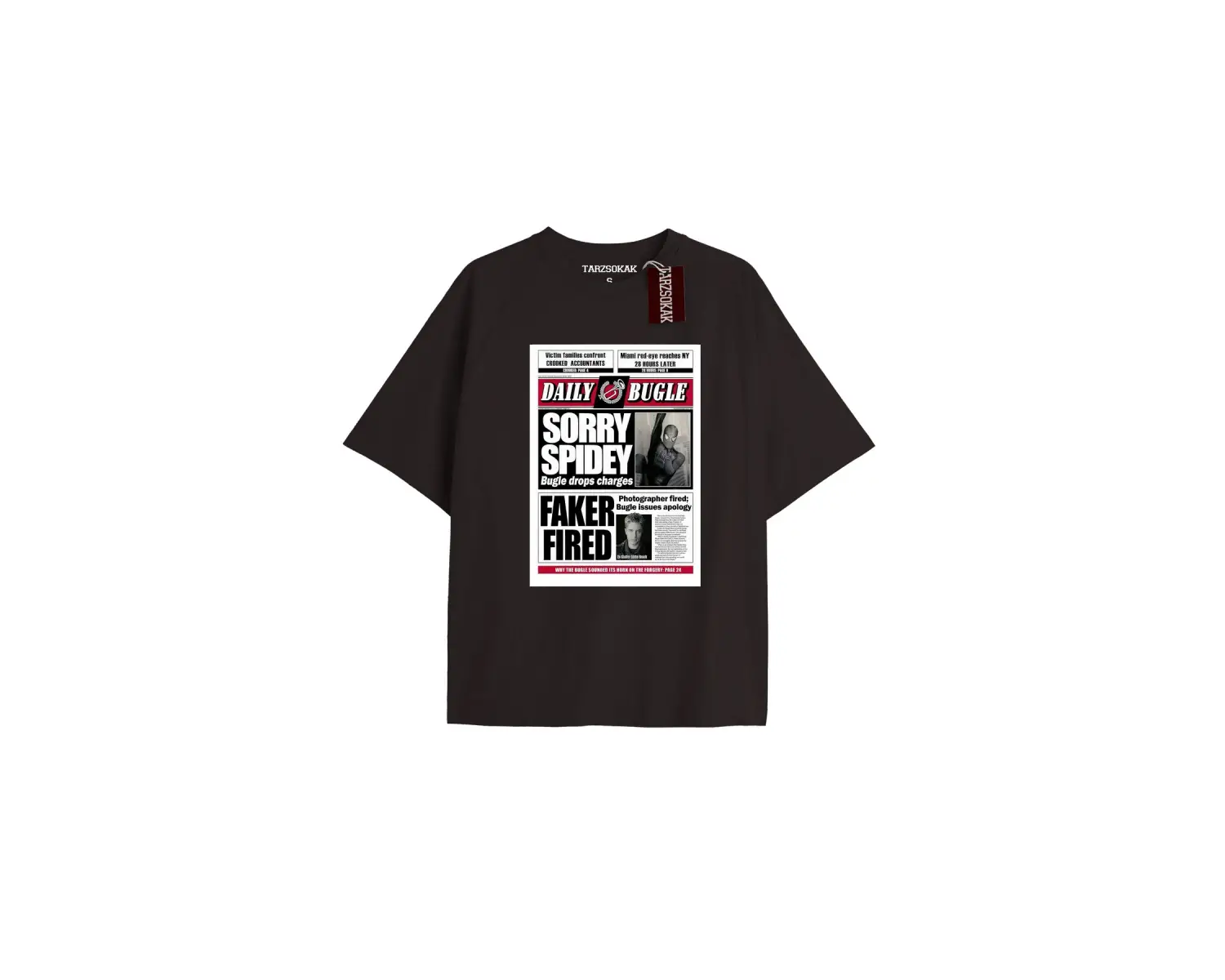 Spider-Man Gazete baskı Model No Way Home Tshirt