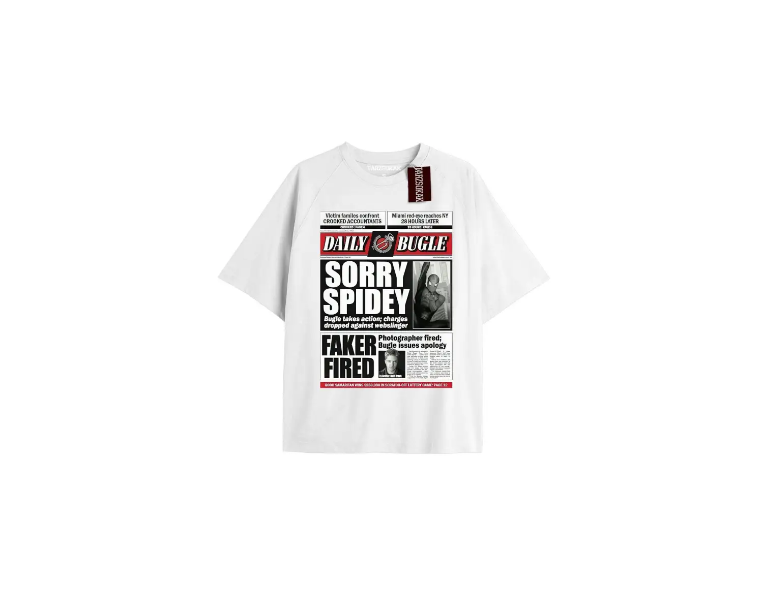 Spider-Man Gazete baskı Model No Way Home Tshirt