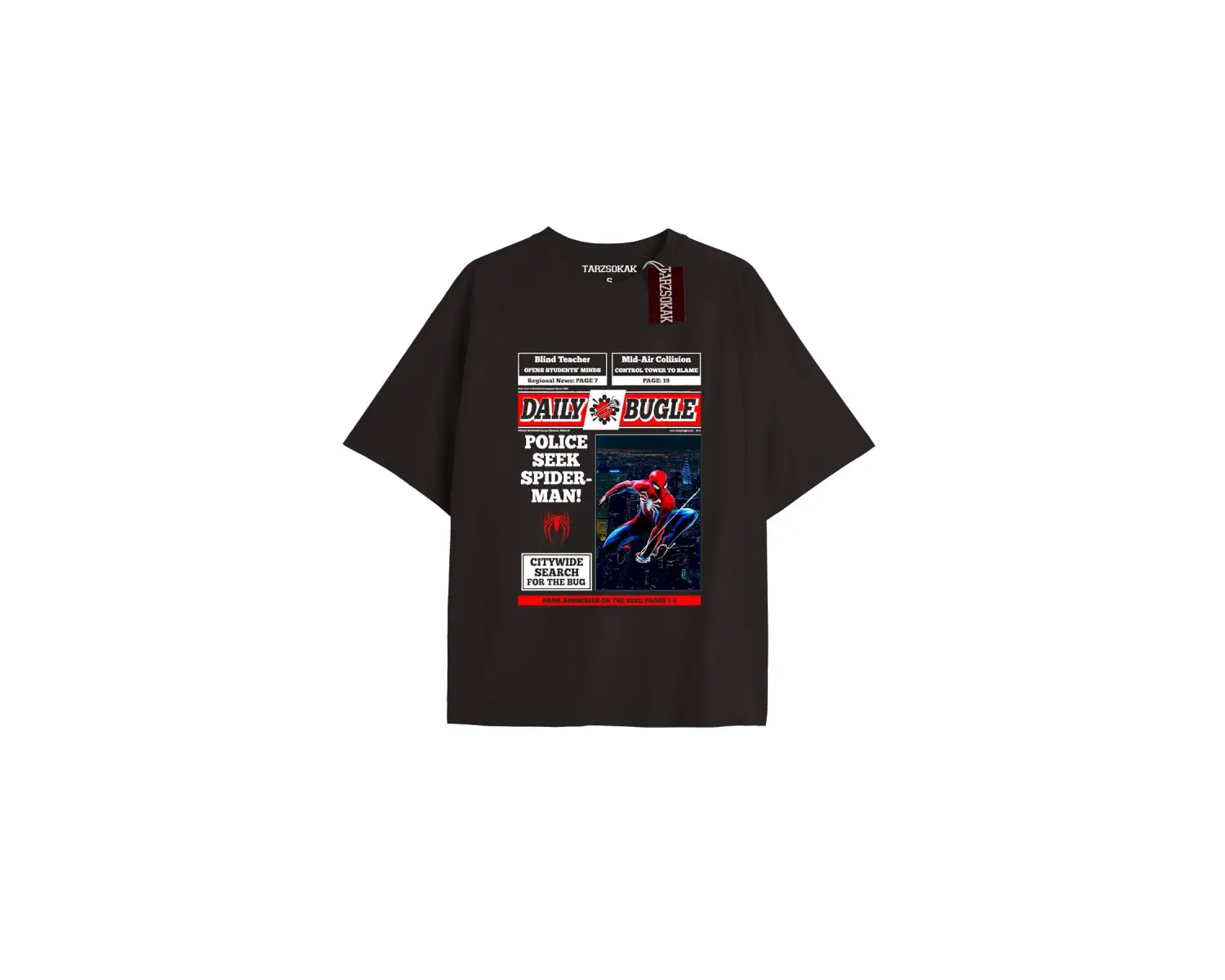 Spider-Man Gazete baskı Model No Way Home Tshirt